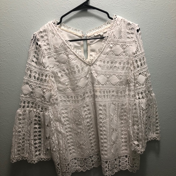 Skies Are Blue Tops - White Patterned Top!